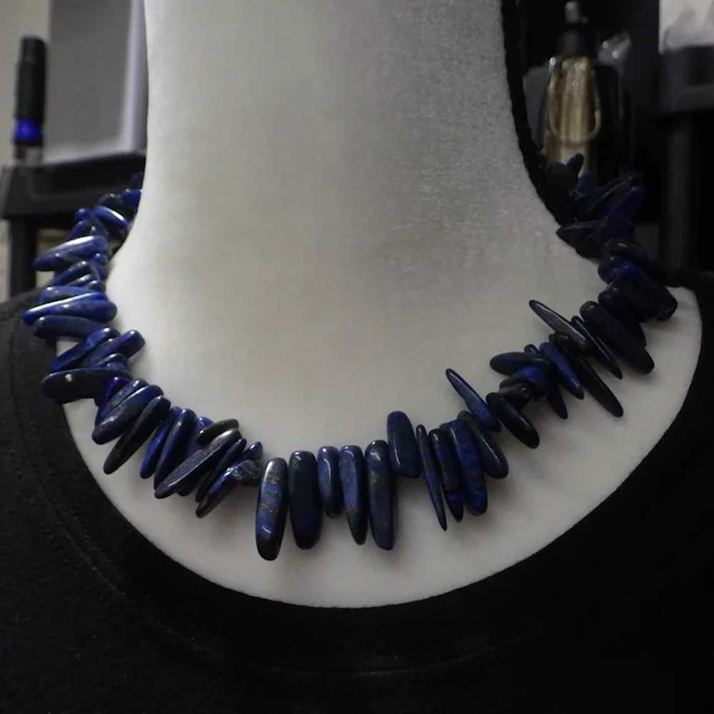 Beautiful Tumbled Lapis Lazuli Gemstone Choker Ne… - image 3