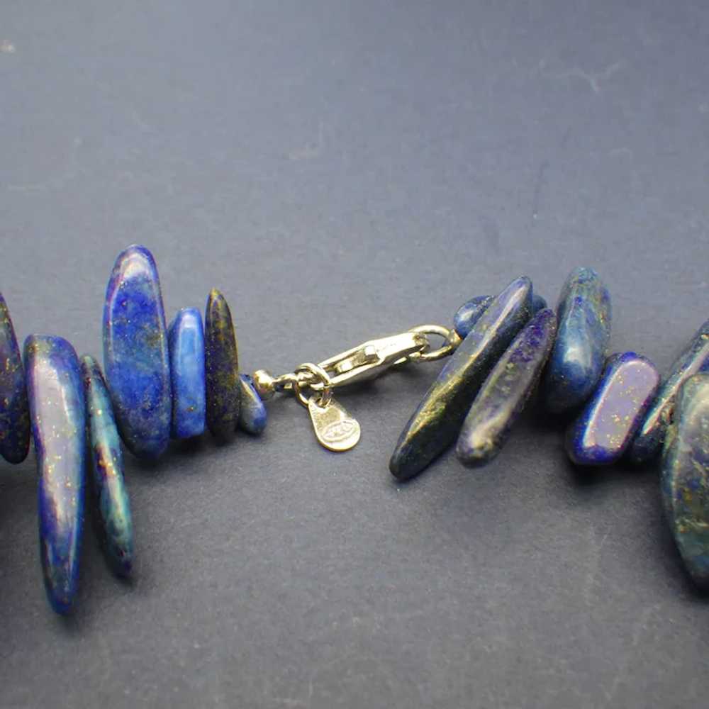 Beautiful Tumbled Lapis Lazuli Gemstone Choker Ne… - image 4