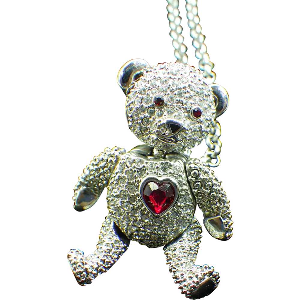 Articulated Teddy Bear Pendant Necklace or Brooch… - image 1