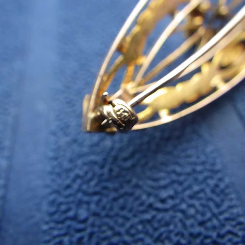 Edwardian Diamond & Seed Pearl Bodice Brooch, 10k… - image 3