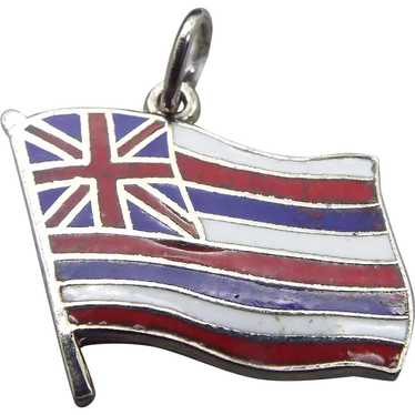 Sterling & Enamel Flag Charm, Hawaii State Flag, … - image 1