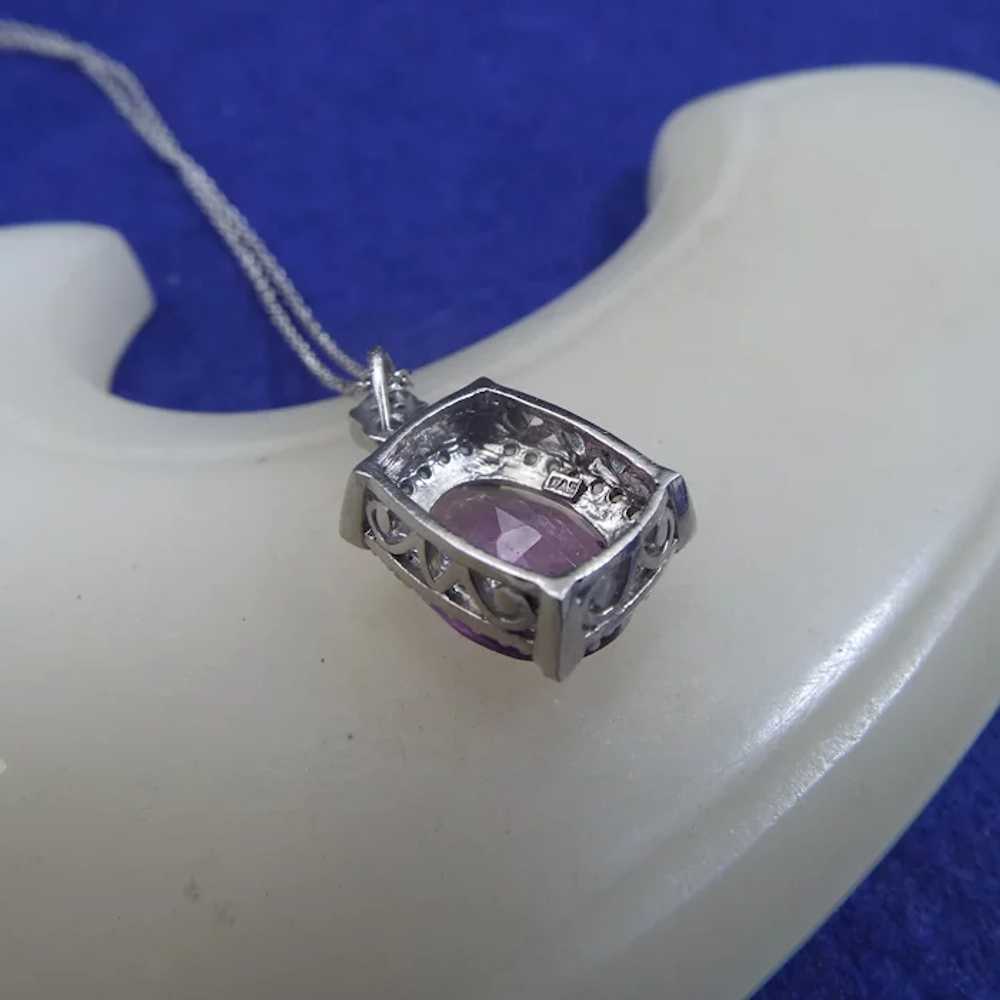 Elegant Amethyst Pendant Necklace, Sterling Silve… - image 3