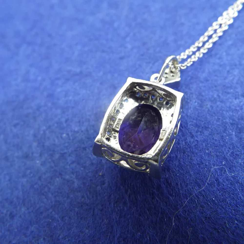 Elegant Amethyst Pendant Necklace, Sterling Silve… - image 5