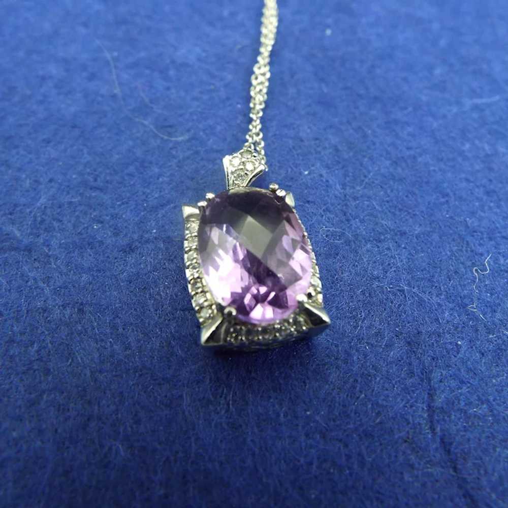 Elegant Amethyst Pendant Necklace, Sterling Silve… - image 6