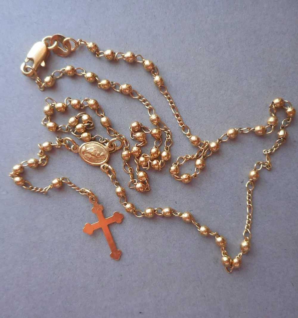 Dainty Necklace Rosary Sabry Gold Plated Vintage … - image 2