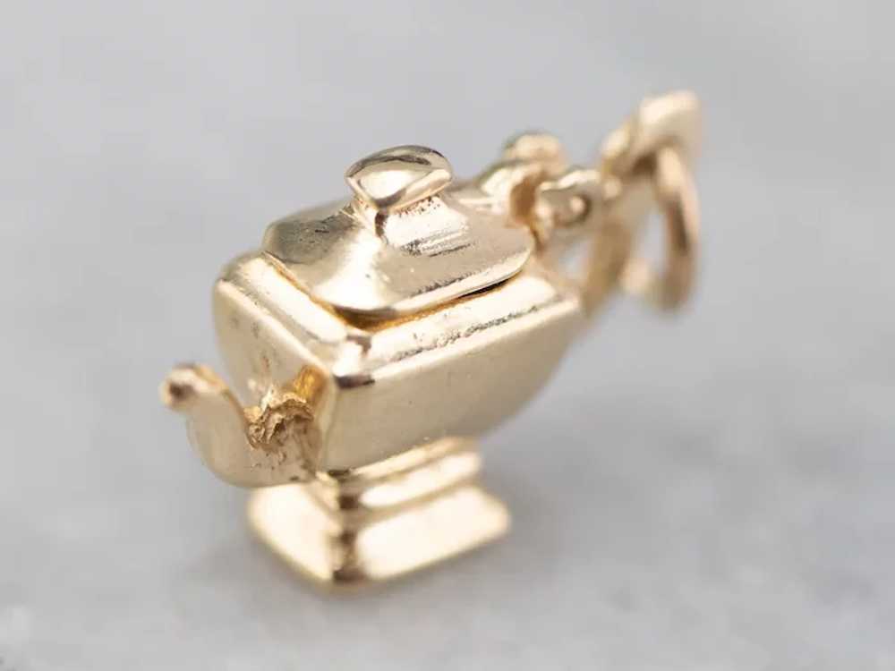 Little 14 Karat Gold Teapot Charm - image 2