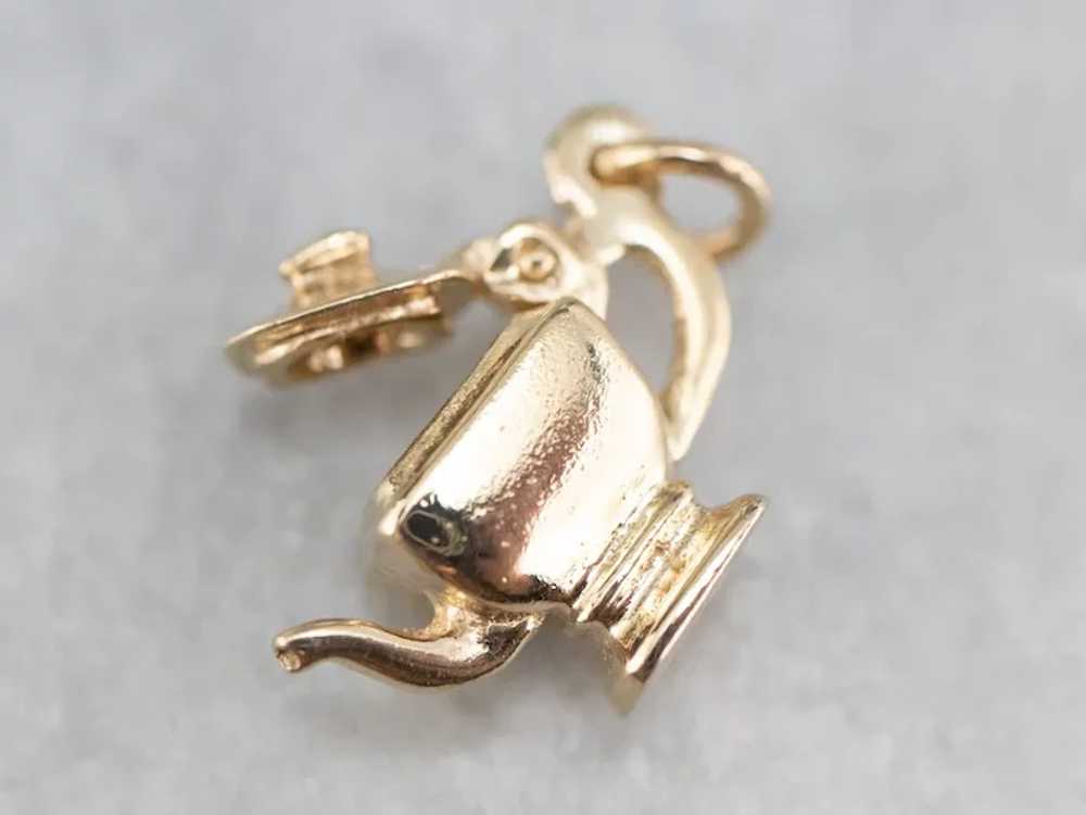 Little 14 Karat Gold Teapot Charm - image 5