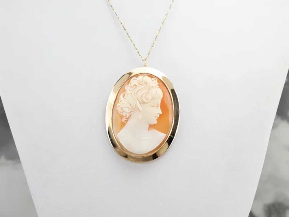 Large Vintage Cameo Brooch or Pendant - image 8