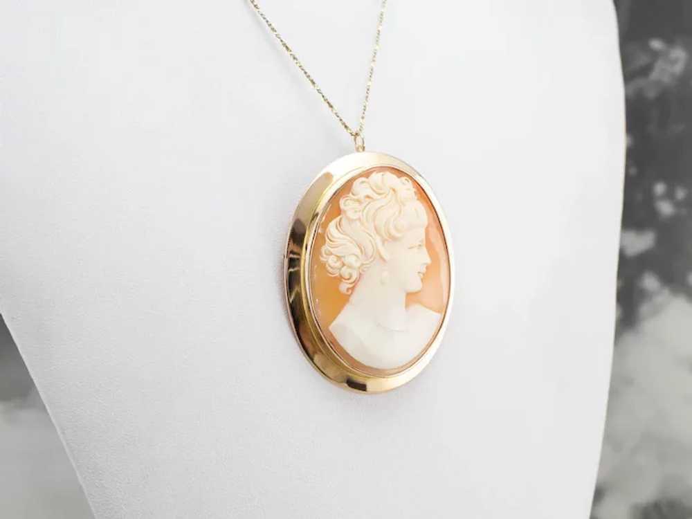 Large Vintage Cameo Brooch or Pendant - image 9