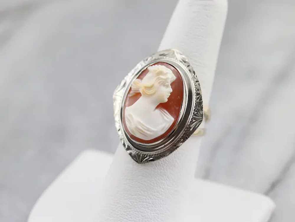 Etched Upcycled Cameo Ring - image 7