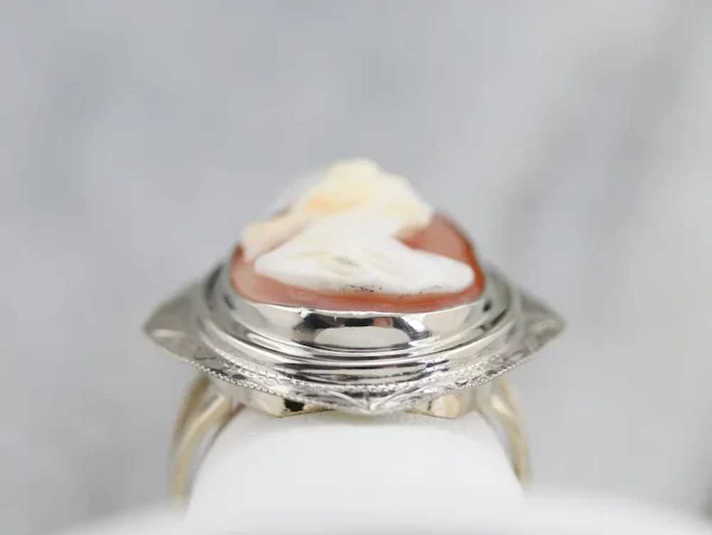 Etched Upcycled Cameo Ring - image 8