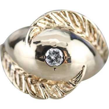 Diamond Solitaire Feather Ring - image 1
