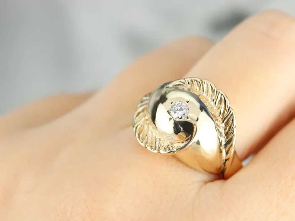Diamond Solitaire Feather Ring - image 7