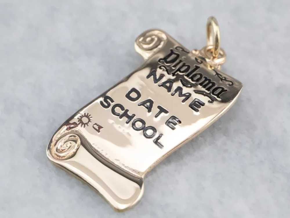 14K Enamel Diploma Charm - image 5