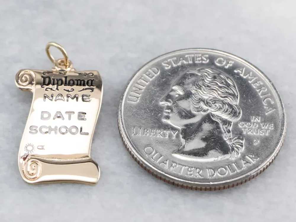 14K Enamel Diploma Charm - image 7