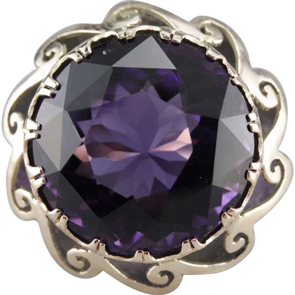 Upcycled Amethyst Statement Ring - image 1