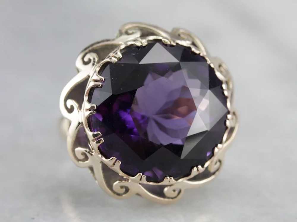 Upcycled Amethyst Statement Ring - image 2