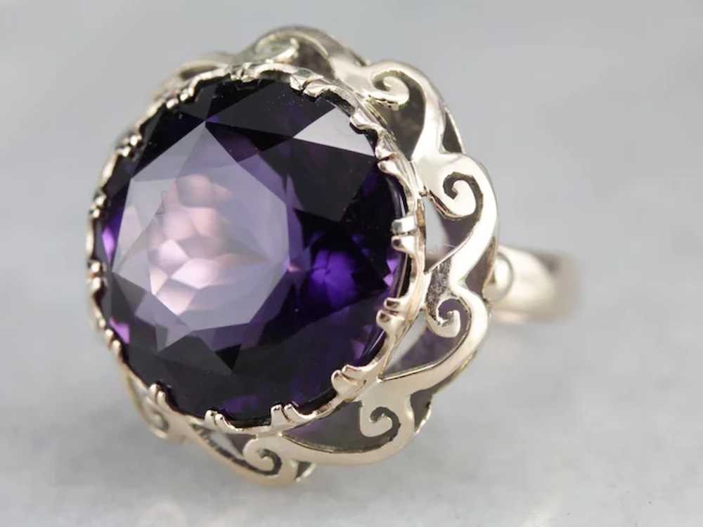 Upcycled Amethyst Statement Ring - image 3