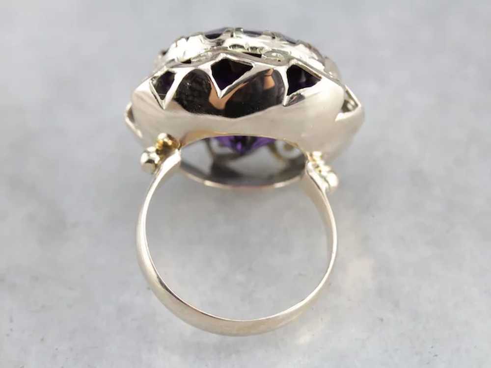 Upcycled Amethyst Statement Ring - image 5