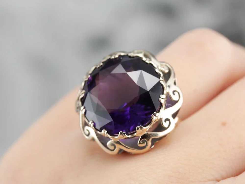 Upcycled Amethyst Statement Ring - image 7