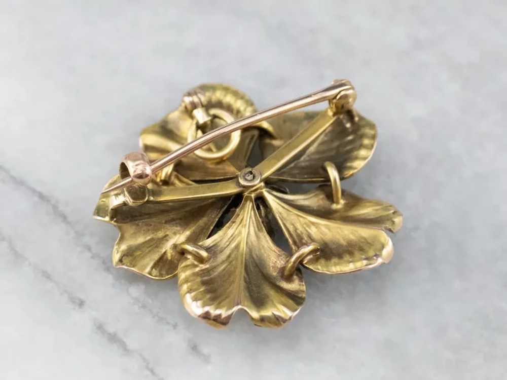 Antique Baroque Pearl Flower Pin or Pendant - image 4