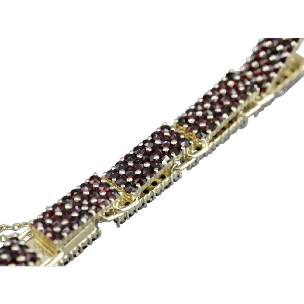 Vintage Czech Garnet Link Bracelet - image 1