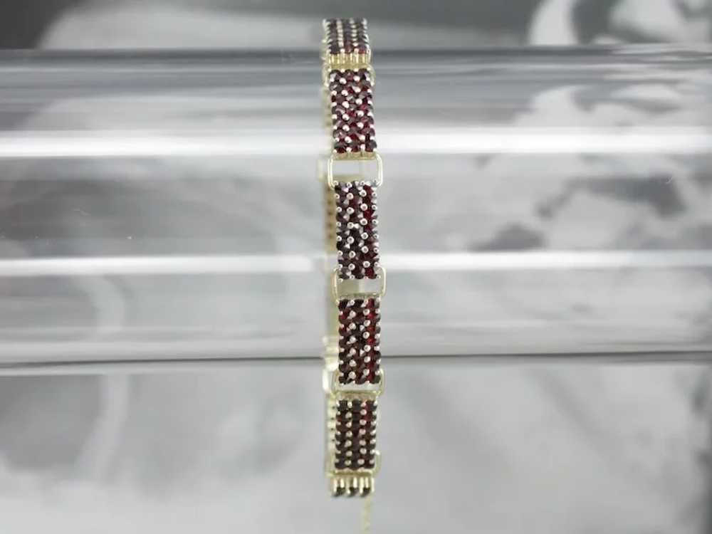 Vintage Czech Garnet Link Bracelet - image 5