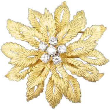 Vintage Flower Diamond Cluster Pin