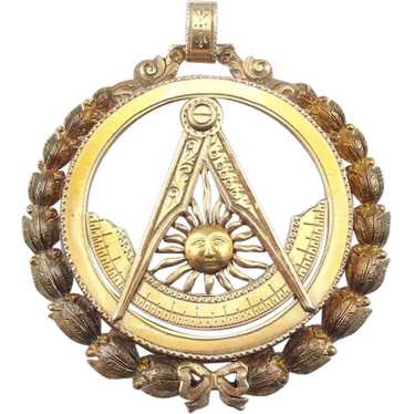 Large Antique Victorian Masonic Medal Pendant - image 1