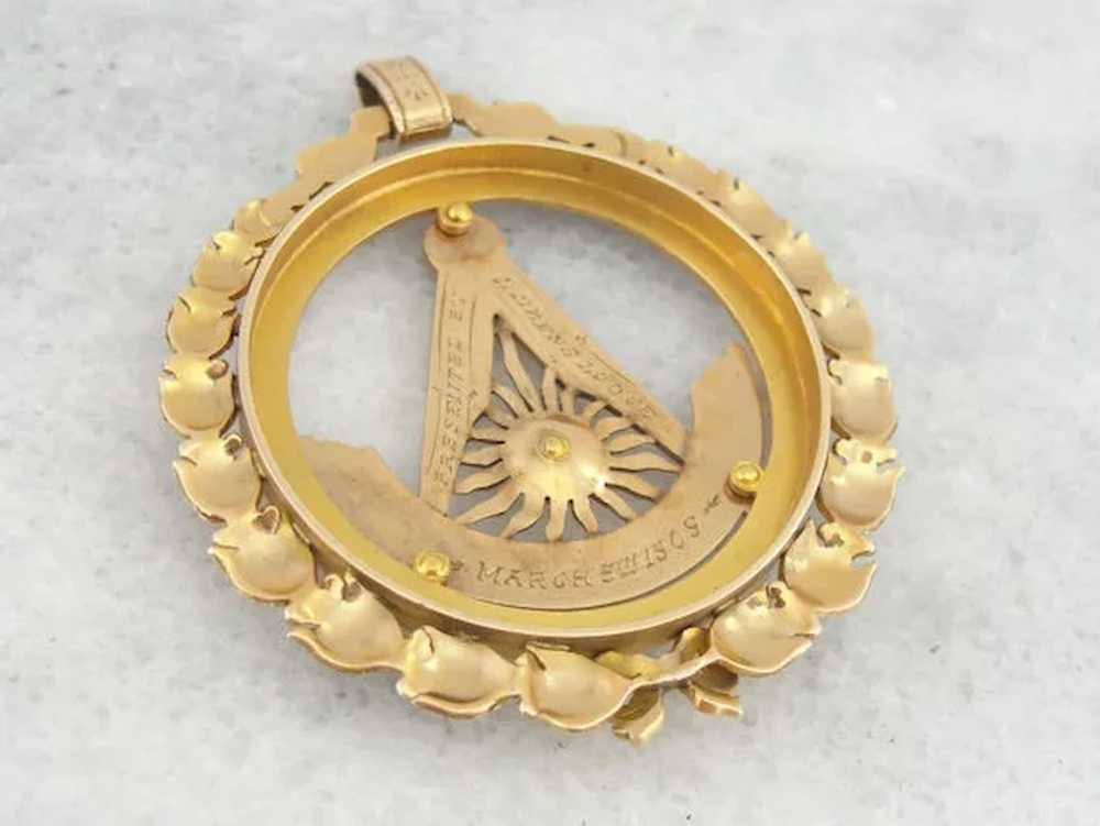 Large Antique Victorian Masonic Medal Pendant - image 2