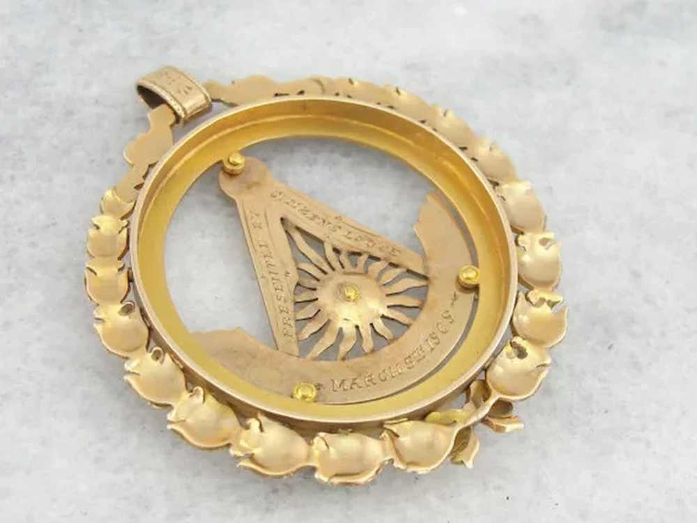 Large Antique Victorian Masonic Medal Pendant - image 3