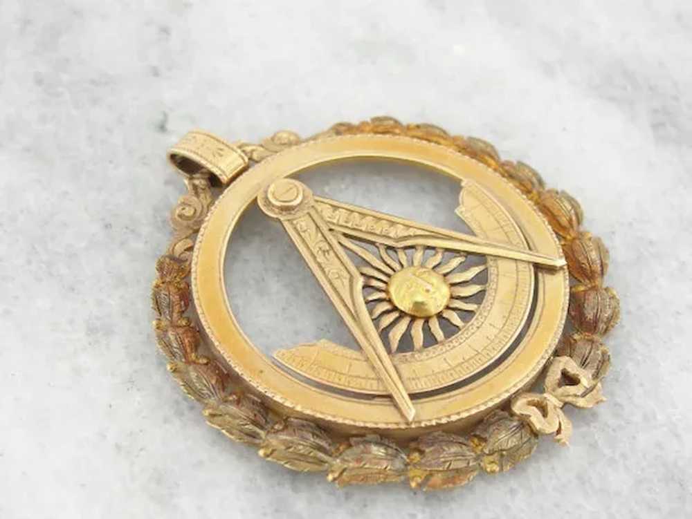 Large Antique Victorian Masonic Medal Pendant - image 5