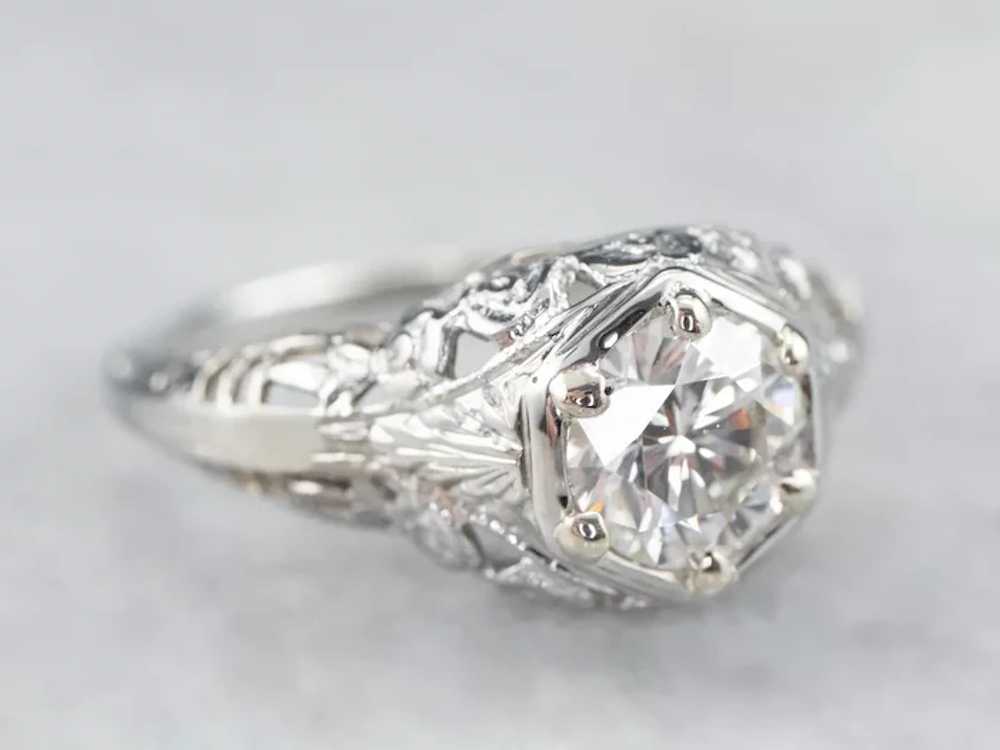 Stunning Art Deco Diamond Solitaire Ring - image 2