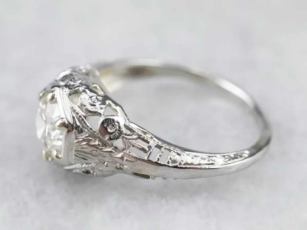 Stunning Art Deco Diamond Solitaire Ring - image 4