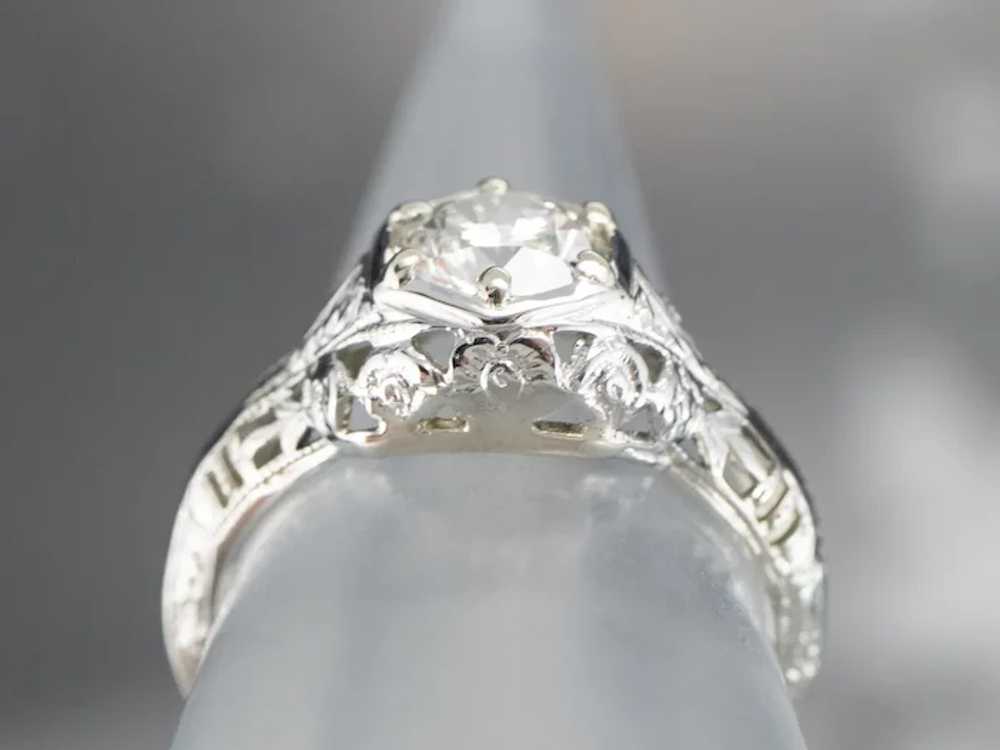 Stunning Art Deco Diamond Solitaire Ring - image 8