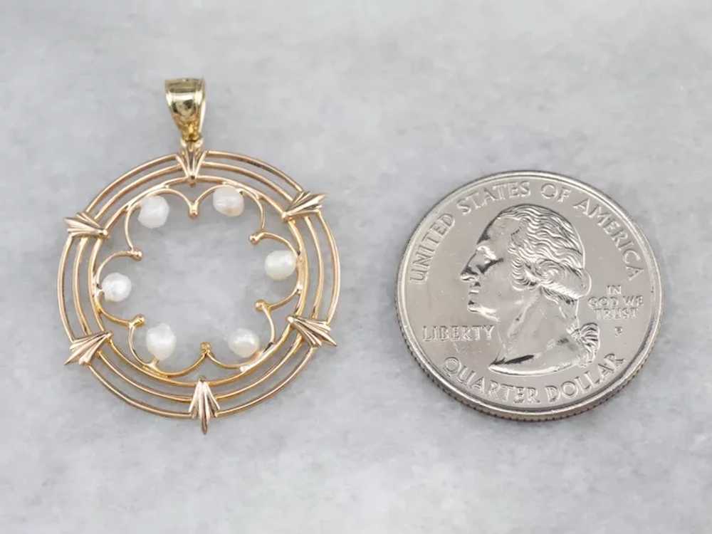 Upcycled Natural Pearl Filigree Circle Conversion… - image 7