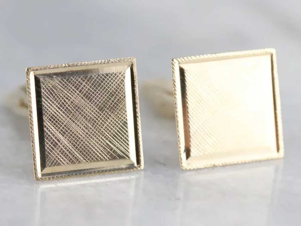 Handsome Textured Square Top Cufflinks - image 2