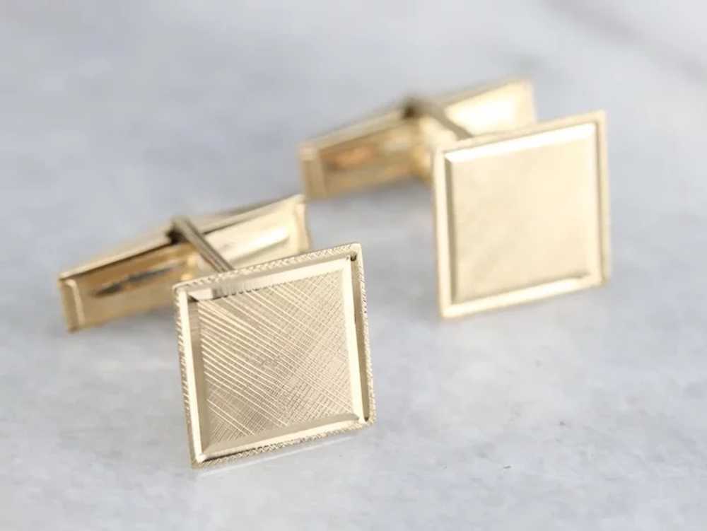 Handsome Textured Square Top Cufflinks - image 4