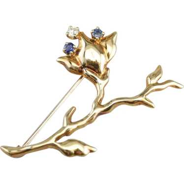 Vintage Tiffany and Company Flower Brooch - image 1