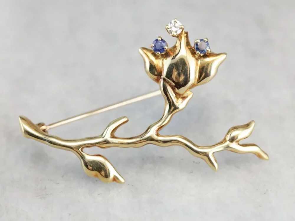 Vintage Tiffany and Company Flower Brooch - image 4