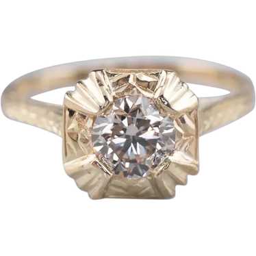 Vintage Champagne Diamond Engagement Ring