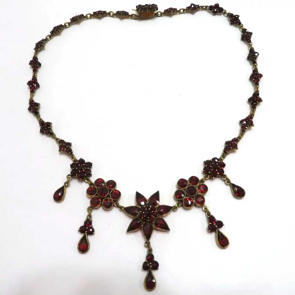 Bohemian Garnet Necklace Czechoslovakia 1910's - image 2