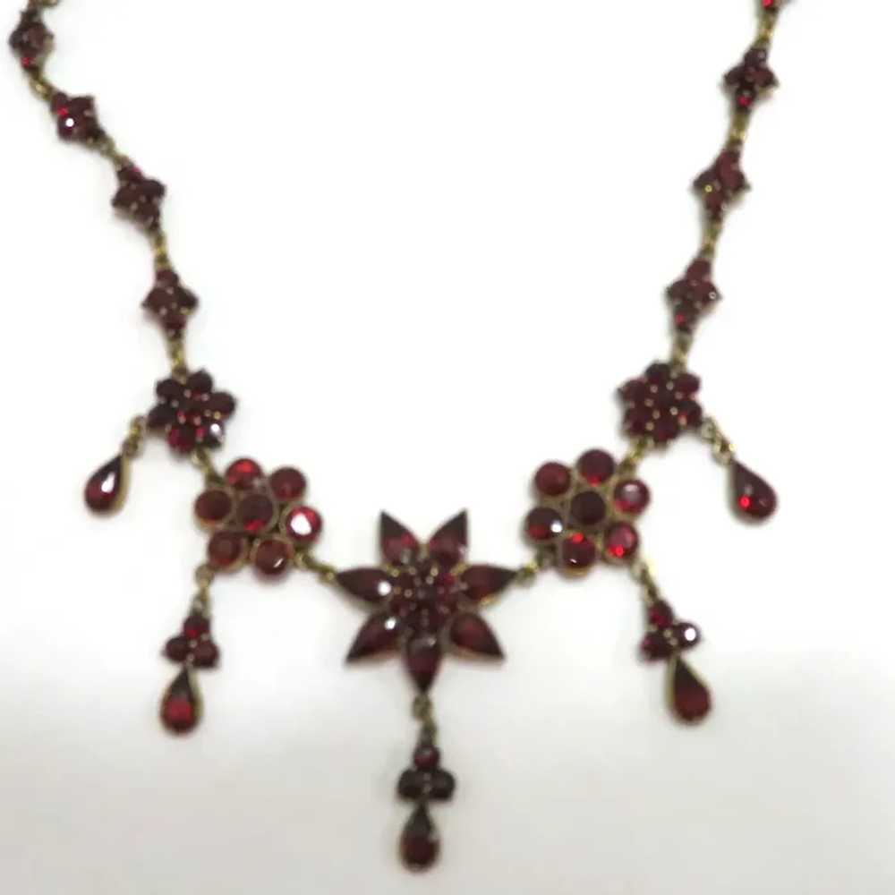 Bohemian Garnet Necklace Czechoslovakia 1910's - image 4