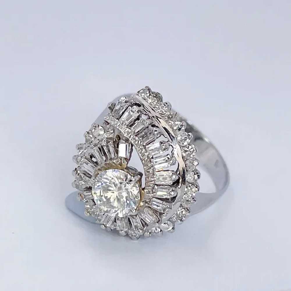 1940s Art Deco Diamond Ring 18K Gold Fine Diamond… - image 2