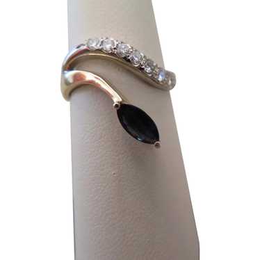Stunning Modernist SAPPHIRE & DIAMOND ring - image 1