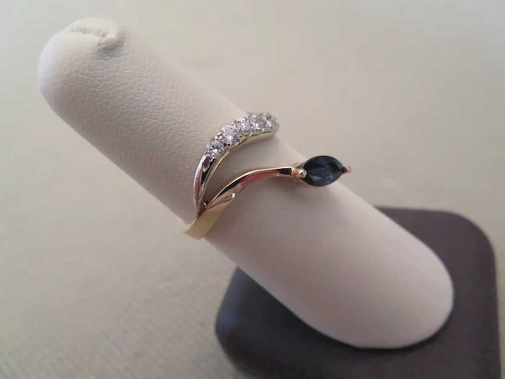Stunning Modernist SAPPHIRE & DIAMOND ring - image 3