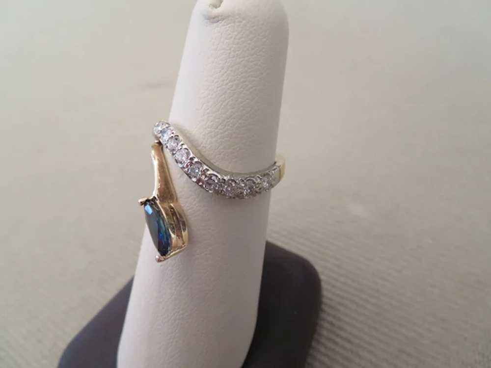 Stunning Modernist SAPPHIRE & DIAMOND ring - image 5
