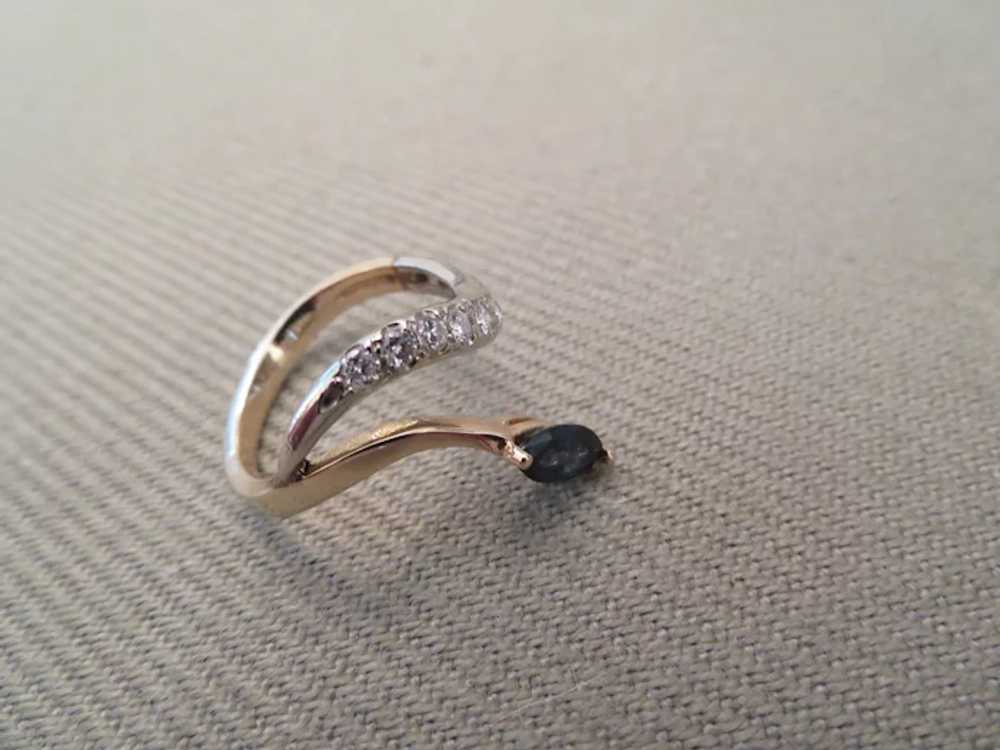 Stunning Modernist SAPPHIRE & DIAMOND ring - image 6