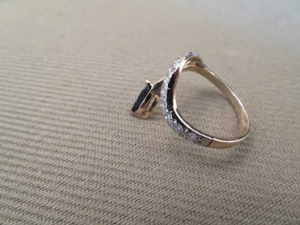 Stunning Modernist SAPPHIRE & DIAMOND ring - image 7
