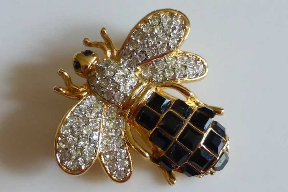 Crystal Rhinestone Bumblebee Bee Pin Brooch - image 2